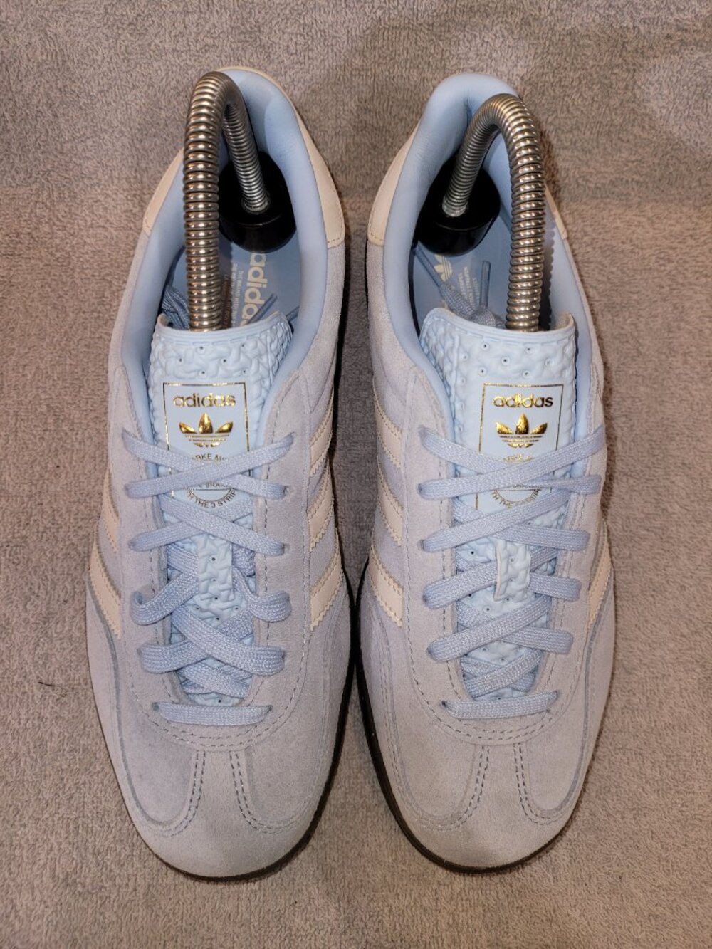 Adidas Gazelle Women's Size 7 Sky Blue White Tan Gum Sneakers JI2717 (#2471) - Picture 3 of 16